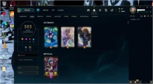 Conta lol platina 4, 303 skins, 71 emotes, 218 icones - League of Legends