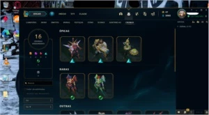 Conta lol platina 4, 303 skins, 71 emotes, 218 icones - League of Legends