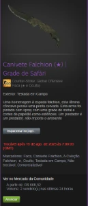 Canivete Falchion - Counter Strike CS