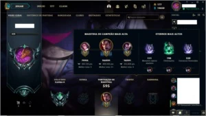 Conta league of legends lv 450 plat IV LOL