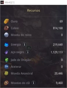 Conta MIR4 farm com 1kk de DarkSteel, sem wemix, 2 a 4f
