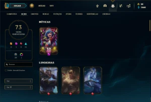 Conta prata 3 com 120 Champs e 73 Skins ( MAIN JG ) - League of Legends LOL