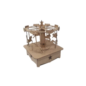 Carrossel 3d 39 cm MDF cru mod luxo festa parque... - Artesanato e Personalizados