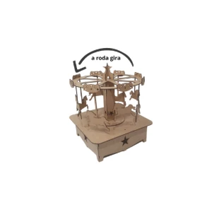 Carrossel 3d 39 cm MDF cru mod luxo festa parque... - Artesanato e Personalizados