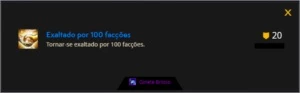 Serviço de Jogo: Achiev "Exaltado por 100 Facções" - Blizzard