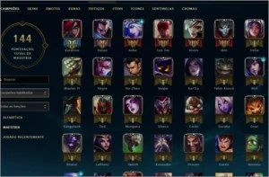 Conta de LoL, com 42 champs e 7 skins - League of Legends