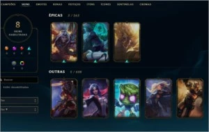Conta de LoL, com 42 champs e 7 skins - League of Legends