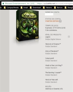 Conta de LoL e WOW - Blizzard