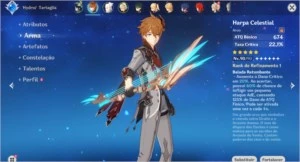 CONTA AR 51 COM XIAO + CHILDE + DILUC + VENTI + ARCOS 5* - Genshin Impact
