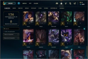 Conta diamante 4 com 9 skins e 50 champs - League of Legends LOL