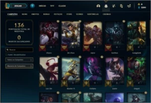 Conta diamante 4 com 9 skins e 50 champs - League of Legends LOL
