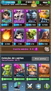 CONTA  NV 7 COM 3 LENDÁRIAS BOAS - Clash Royale