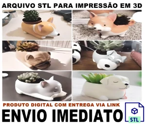 STL Para Impressão 3D - Vasos Cachorrinhos