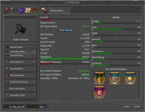 DRUID LV 580+ ML 113 NON-PVP VERDE - Tibia