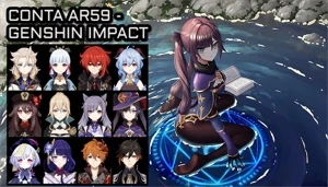Conta AR59 - Genshin Impact (Ayaka, Ganyu, Hu Tao e Etc.)