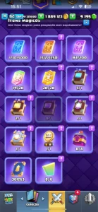 CV62, 32 cartas nv 15, 15 cartao com evo,1.8kk gold,9200gems - Clash Royale