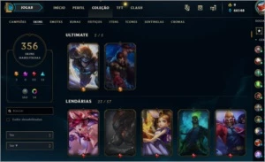Conta de LOL com 356 skins, plat 2! Unico dono - League of Legends