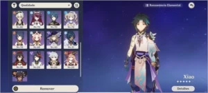 CONTA AR 55 - XIAO, AYAKA, DILUC, MONA, QIQI + 2 ARMAS 5* - Genshin Impact