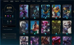 Conta League of legends 409 skins, Todos os Campeões!! 375$ LOL