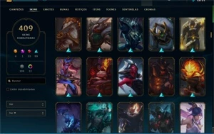 Conta League of legends 409 skins, Todos os Campeões!! 375$ LOL