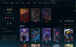 Conta League of legends 409 skins, Todos os Campeões!! 375$ LOL