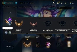 Conta ouro 4 com 77 Champs e 33 Skins - League of Legends LOL