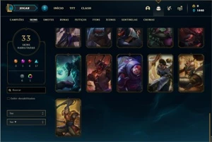 Conta ouro 4 com 77 Champs e 33 Skins - League of Legends LOL