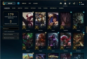 Conta ouro 4 com 77 Champs e 33 Skins - League of Legends LOL