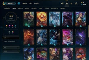Conta ouro 4 com 77 Champs e 33 Skins - League of Legends LOL