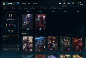 Conta ouro 4 com 77 Champs e 33 Skins - League of Legends LOL