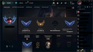 CONTA DIAMANTE 3 LEAGUE OF LEGENDS LOL