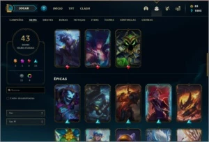 Conta prata 2 com 26 skins e 91 champs - League of Legends LOL