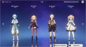 AR 39 > 16 Personagens Keqing, QiQi, Vent, Jean + 2 Armas 5* - Genshin Impact