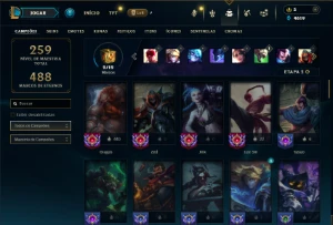 Mestre com 75 Champs e 57 Skins ( 109 PDL ) - League of Legends LOL