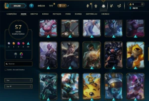 Mestre com 75 Champs e 57 Skins ( 109 PDL ) - League of Legends LOL