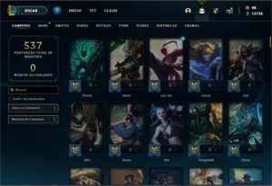 Conta Unranked com 135 Champs e 118 Skins + 17 Maestrias 7 - League of Legends LOL