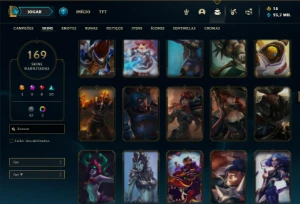 Conta Unranked com 155 Champs e 169 Skins ( MAIN ADC / JG ) - League of Legends LOL
