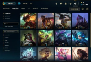 Conta Unranked com 155 Champs e 169 Skins ( MAIN ADC / JG ) - League of Legends LOL