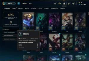 Conta Unranked com 155 Champs e 169 Skins ( MAIN ADC / JG ) - League of Legends LOL