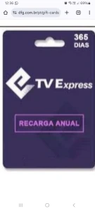 TV Express Recarga Anual 365 dias - Gift Cards