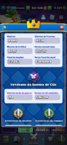 Conta Clash Royale +11.500 Gemas + 800K Gold