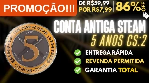 Conta Steam Antiga Medalha 5 Anos CS - PREÇO IMPERDÍVEL!!!