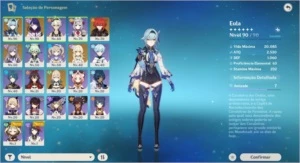 Baal + Cortador de Grama + Eula + Canção + 3 T5 - Genshin Impact