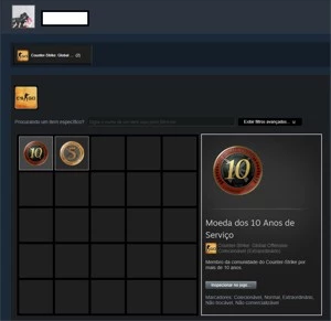 Contas Steam 14-15 Anos, Medalha de 10 e 5 anos CSGO, 12-25 - Counter Strike