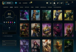 Prata 1 com 60 Champs e 46 Skins ( MAIN SUP ) - League of Legends LOL