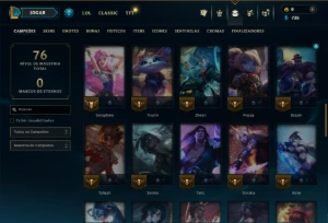 Prata 1 com 60 Champs e 46 Skins ( MAIN SUP ) - League of Legends LOL