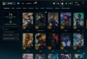 Prata 1 com 60 Champs e 46 Skins ( MAIN SUP ) - League of Legends LOL