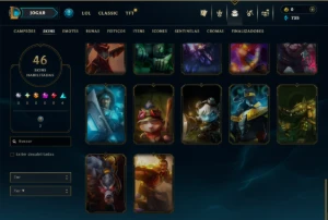 Prata 1 com 60 Champs e 46 Skins ( MAIN SUP ) - League of Legends LOL