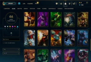 Prata 1 com 60 Champs e 46 Skins ( MAIN SUP ) - League of Legends LOL