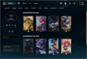 Conta platina 4 com 25 champs e 13 skins - League of Legends LOL